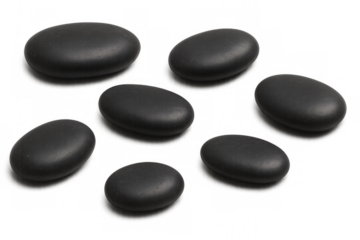 Smooth black spa stones for massage and relaxation