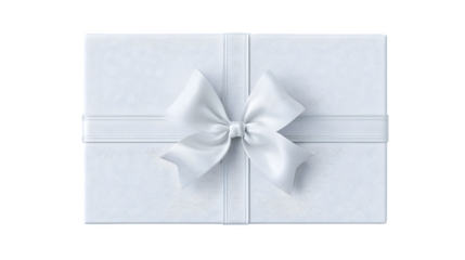Minimal mockup of a rectangular gift in pure white with micro seam detail and no ribbon, ultra-clean design, isolated on white background