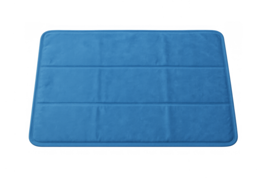 Blue soft quilted mat for changing baby on transparent background