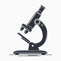Dark grayscale microscope displays scientific exploration and intricate lens design against a bright white backdrop