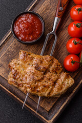 Food, grilled pork steak, roast meat for lunch. Grilled pork steak