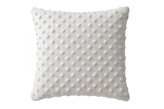 White textured throw pillow on transparent background