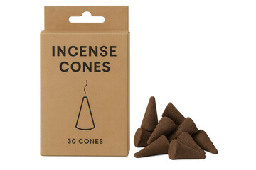 Incense cones and packaging for aromatherapy burning