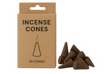 Incense cones and packaging for aromatherapy burning