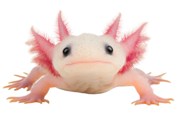 A Detailed Close-Up of a Unique Amphibian Showcasing Its Distinctive Features and Charming Expression  isolated on transparent background