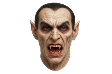 Vampire monster head looking scary with fangs