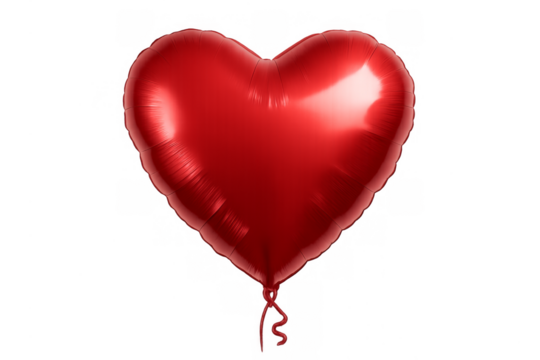 Red heart foil balloon celebrating love and romance