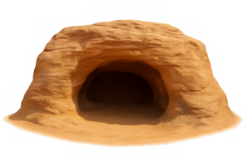 Desert cave entrance in sandstone rock formation