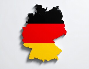 Fototapeta premium Germany Map with German Flag on White Background