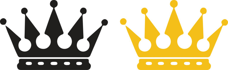 Simple crown symbol collection. Royal crown silhouettes - stock vector.Crown set icon.
