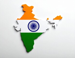 India Map with Indian Flag Overlay