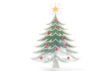 Obraz premium Hand-drawn Christmas tree in chalk style with childlike lines, creating a playful and cozy holiday feel. Perfect for festive designs, Christmas cards, winter posters, or creative projects. Vector illu