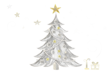 Hand-drawn Christmas tree in chalk style with childlike lines, creating a playful and cozy holiday feel. Perfect for festive designs, Christmas cards, winter posters, or creative projects. Vector illu