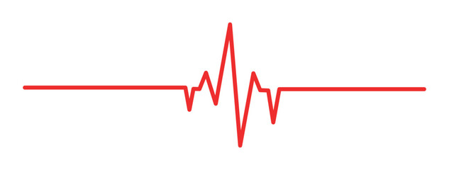 Heartbeat icon. EKG and cardio symbol. Healthy and medical concept. Vector illustration. Heartbeat icon collection. Set of red cardiology pulse iconsMedical heartbeat symbol collection.