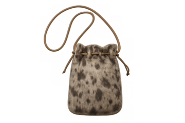 Fur drawstring pouch for medieval and fantasy concepts