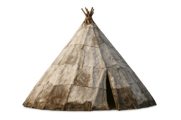 Traditional nomadic tipi dwelling made from animal hides