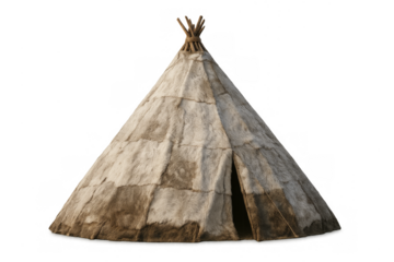 Traditional nomadic tipi dwelling made from animal hides