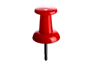 Minimalist Red Pushpin on Black Surface