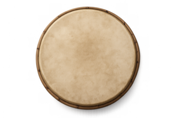 Traditional hand drum face with a transparent background