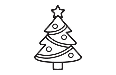Simple Christmas Tree Outline Vector