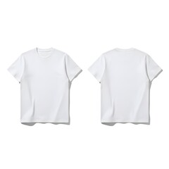 white t shirt front and back on white background hd quality realistic photography 