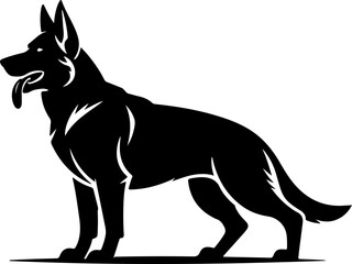 German Shepherd silhouette vector illustration