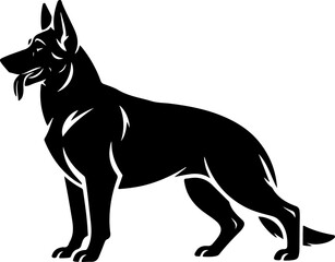 German Shepherd silhouette vector illustration