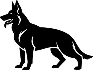 German Shepherd silhouette vector illustration