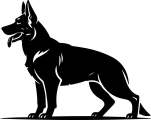 German Shepherd silhouette vector illustration
