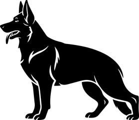 German Shepherd silhouette vector illustration