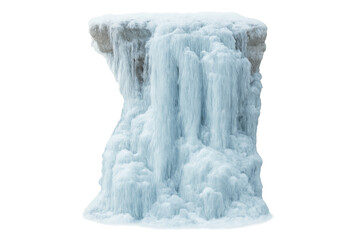 Frozen waterfall ice cascade on transparent background