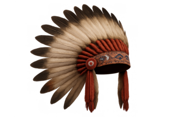 Native american tribal chief war bonnet headdress