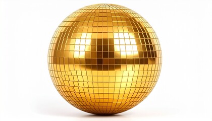 Golden Disco Ball with Mirrored Tiles Symbolizing Festive Glamour and Editorial Styling for Party Themes