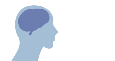 human head with brain silhouette mind concept design. vector silhouette man head mind template