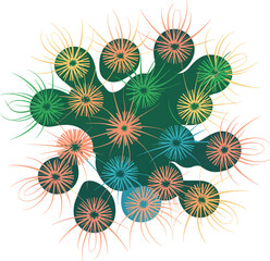 Colorful Abstract Sea Anemone or Microorganism
