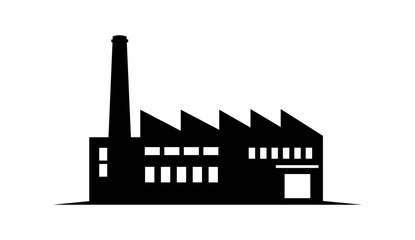 Fototapeta premium Factory building icon royalty free silhouette vector graphic