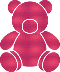 Simple Pink Teddy Bear with Textured Pattern