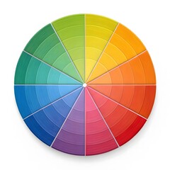 Obraz premium Vibrant color wheel isolated on white background demonstrating color relationships
