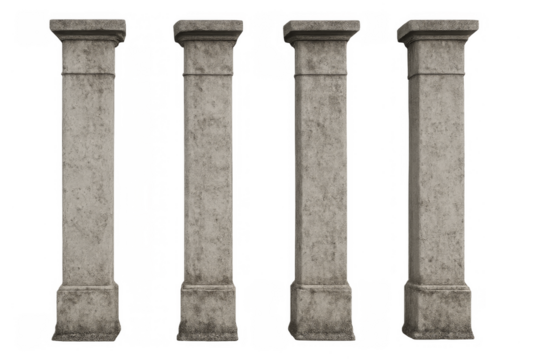 Ancient stone pillars standing as architectural support