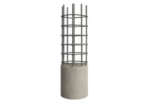 Reinforced concrete column structure with rebar cage