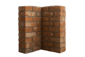 Corner of brick wall construction building material