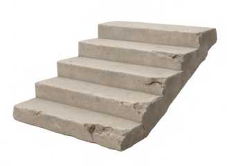 Concrete stairs showing progress and weathered damage