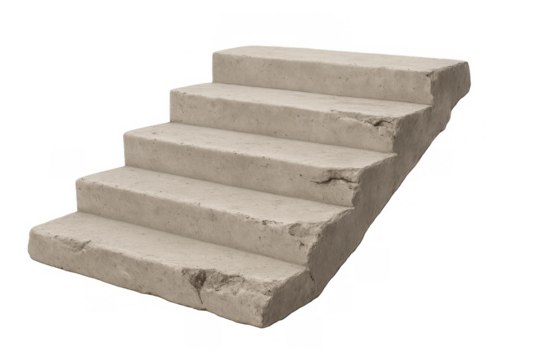 Concrete stairs showing progress and weathered damage