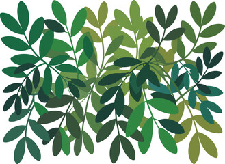 Overlapping Green Leaves Background Illustration