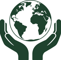 Hands Holding Globe Earth Care Icon
