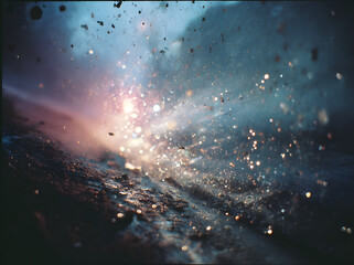 80's negative photo film with grain scratches dust, film grain photo overlay background, light leaks texture effect. Grainy negative photo film textures