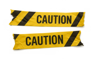 Caution tape banner indicating danger and restriction