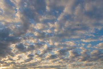 雲が多い夕焼け空