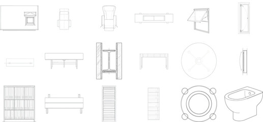Collection of architectural drawings and blueprints