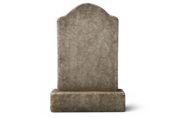 Tombstone gravestone monument representing death and memorial on transparent background